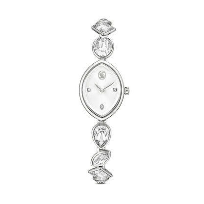 Reloj Gema, Pulsera de cristal, Tono plateado, Acero inoxidable