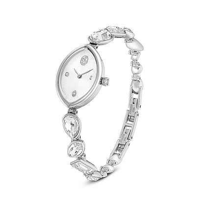 Reloj Gema, Pulsera de cristal, Tono plateado, Acero inoxidable