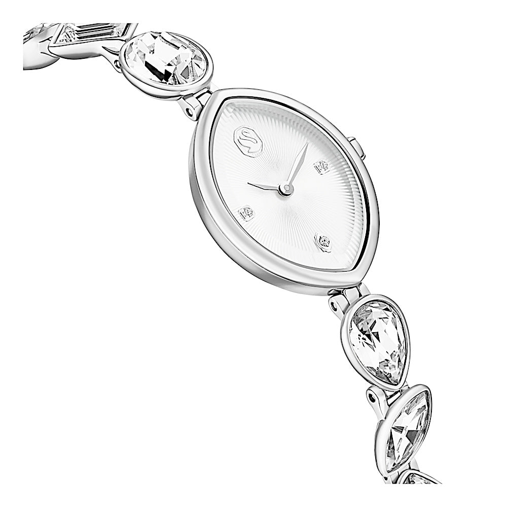 Reloj Gema, Pulsera de cristal, Tono plateado, Acero inoxidable