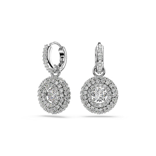 Pendientes Sublima, Talla redonda, Blancos, Baño de rodio