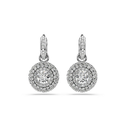 Pendientes Sublima, Talla redonda, Blancos, Baño de rodio