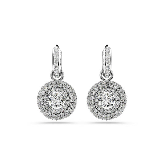 Pendientes Sublima, Talla redonda, Blancos, Baño de rodio