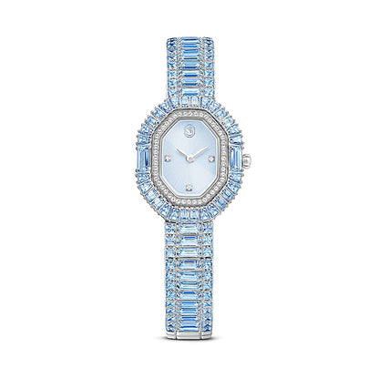 Reloj Matrix octagon, Talla baguette, Brazalete de metal, Azul, Acero inoxidable