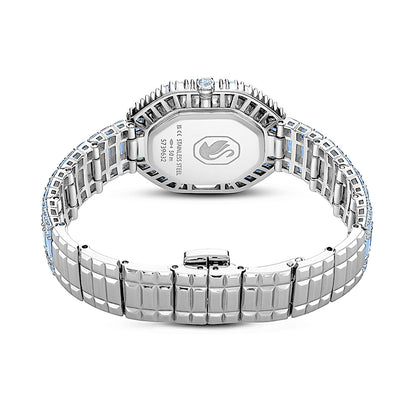 Reloj Matrix octagon, Talla baguette, Brazalete de metal, Azul, Acero inoxidable