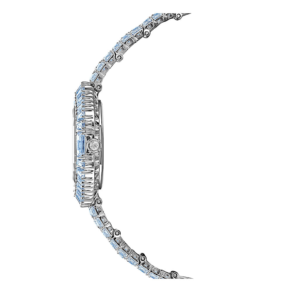Reloj Matrix octagon, Talla baguette, Brazalete de metal, Azul, Acero inoxidable
