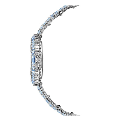 Reloj Matrix octagon, Talla baguette, Brazalete de metal, Azul, Acero inoxidable