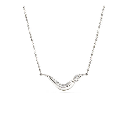 Collar Classica, Talla redonda, Blanco, Plata de ley