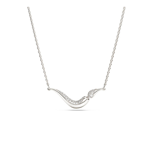 Collar Classica, Talla redonda, Blanco, Plata de ley