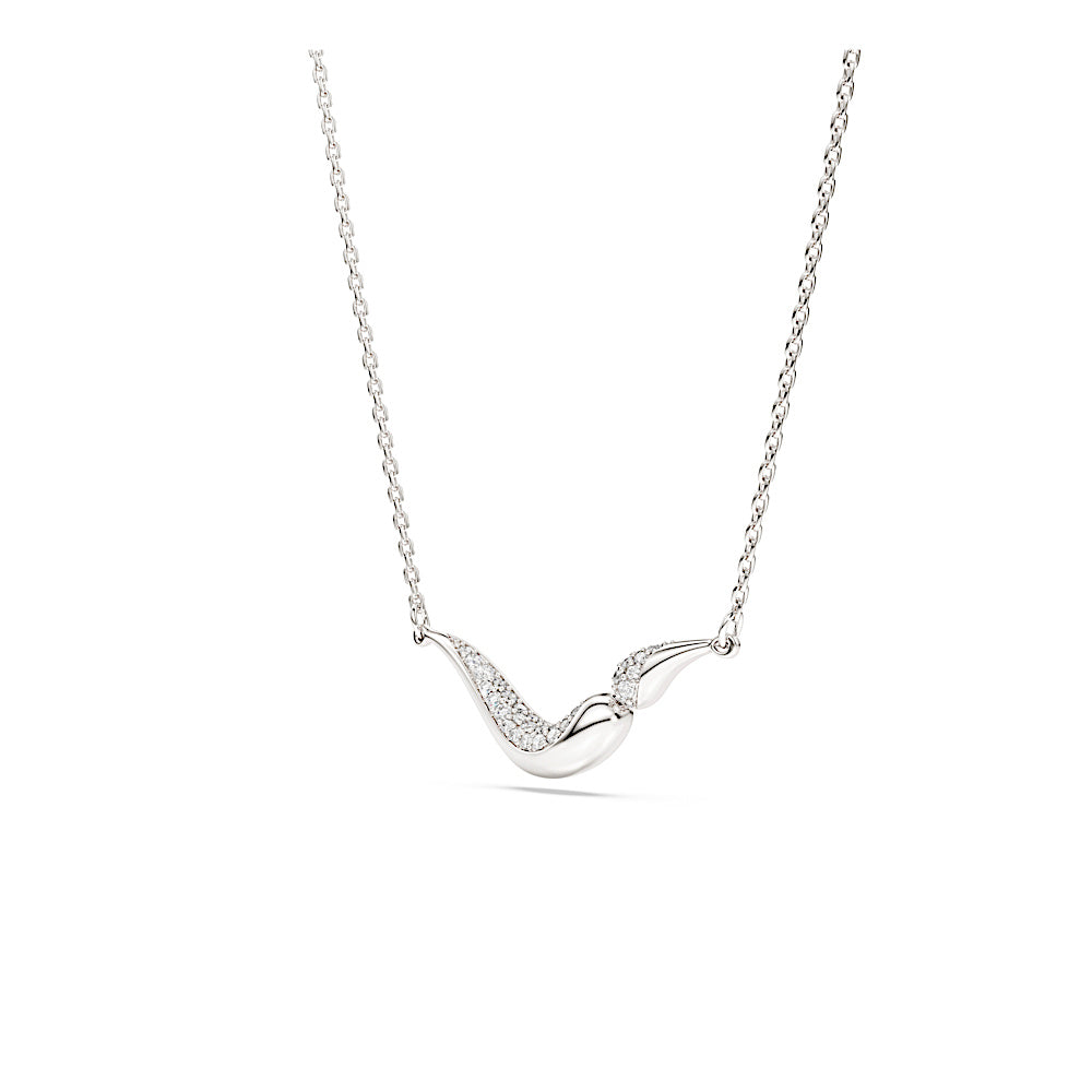 Collar Classica, Talla redonda, Blanco, Plata de ley