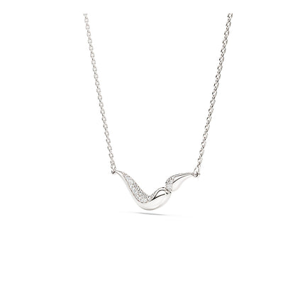 Collar Classica, Talla redonda, Blanco, Plata de ley