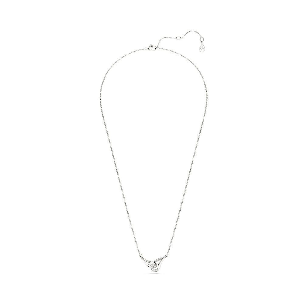 Colgante Classica, Talla redonda, Entrelazado, Blanco, Plata de ley