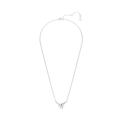 Colgante Classica, Talla redonda, Entrelazado, Blanco, Plata de ley