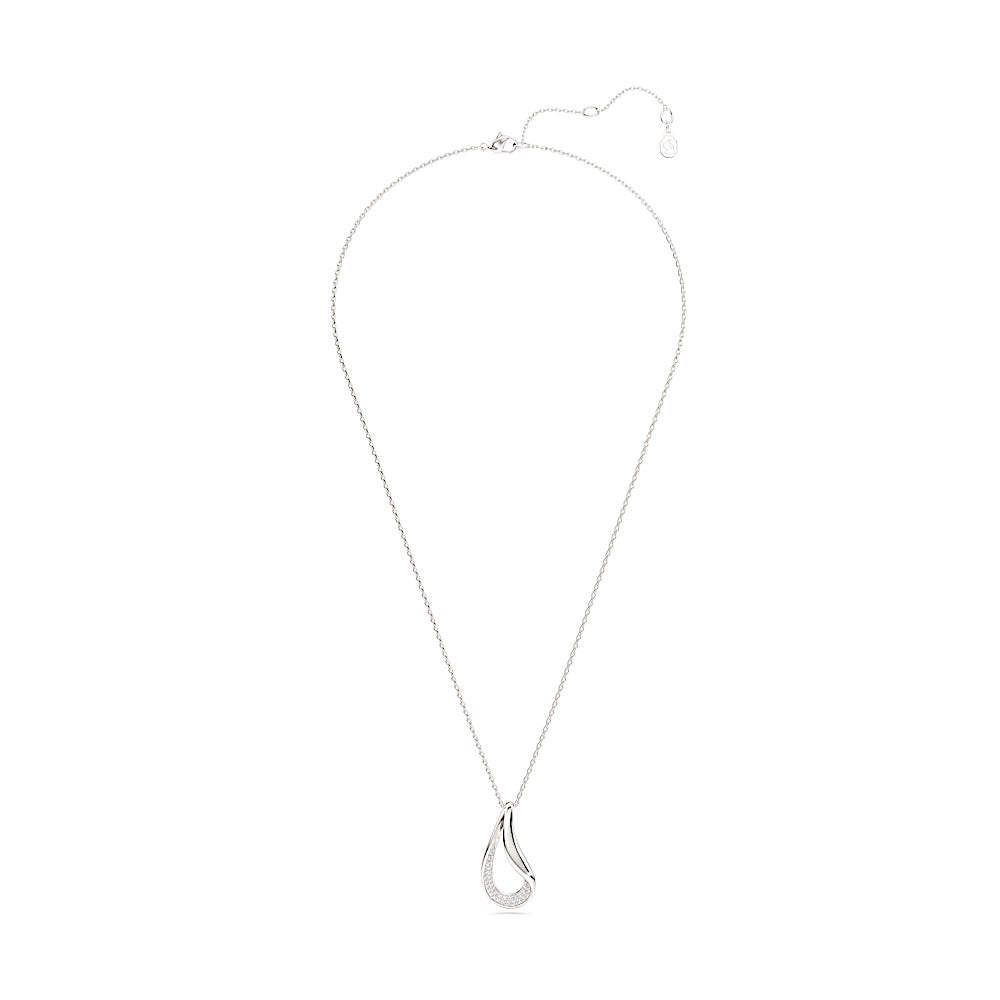 Colgante Classica, Talla redonda, Largo, Blanco, Plata de ley