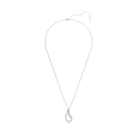 Colgante Classica, Talla redonda, Largo, Blanco, Plata de ley
