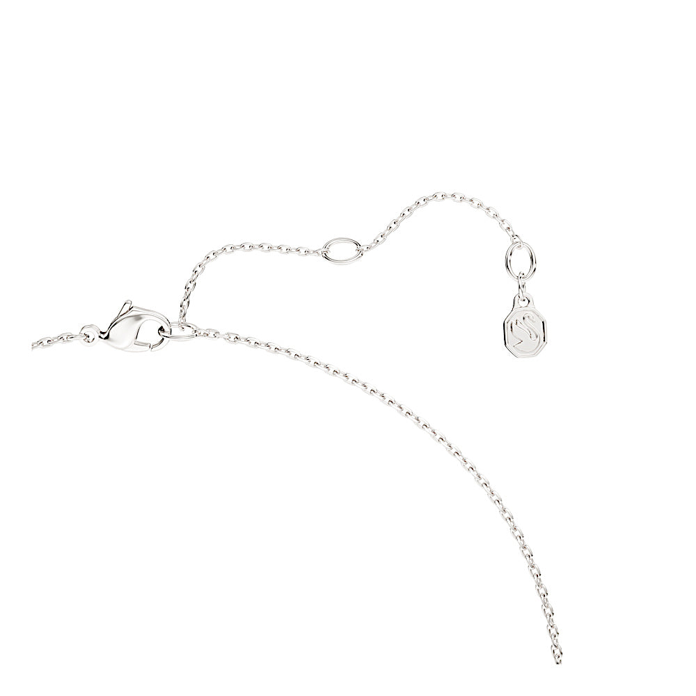 Colgante Classica, Talla redonda, Largo, Blanco, Plata de ley