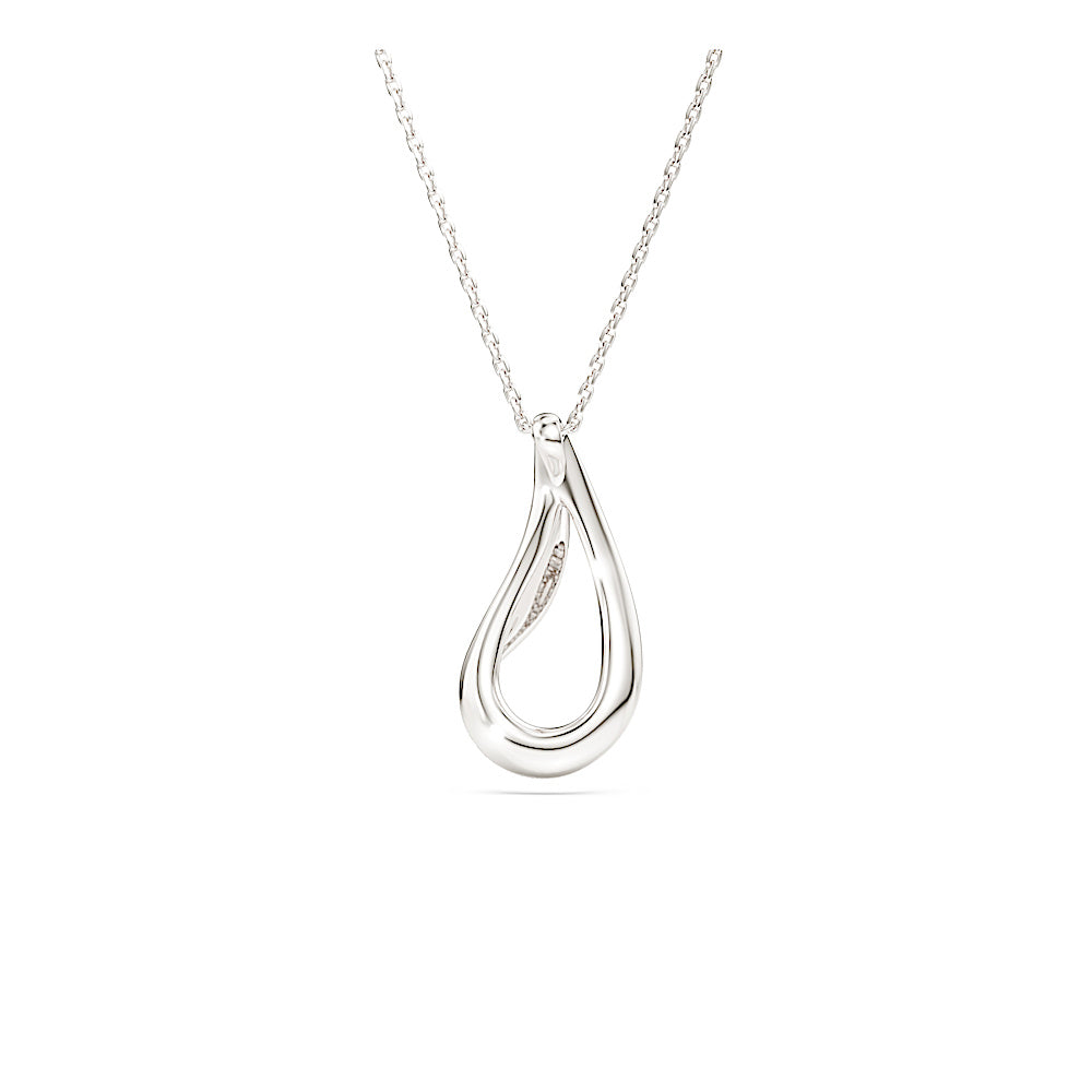 Colgante Classica, Talla redonda, Largo, Blanco, Plata de ley