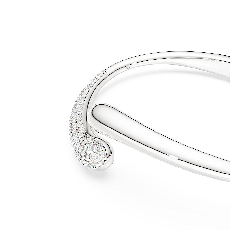 Brazalete Classica, Entrelazado, Talla redonda, Blanco, Plata de ley