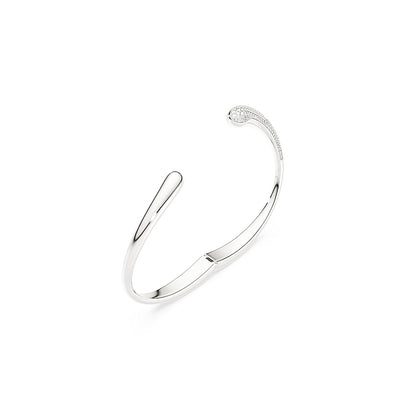 Brazalete Classica, Entrelazado, Talla redonda, Blanco, Plata de ley