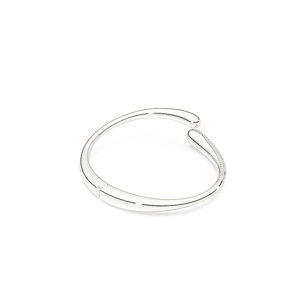Brazalete Classica, Entrelazado, Talla redonda, Blanco, Plata de ley