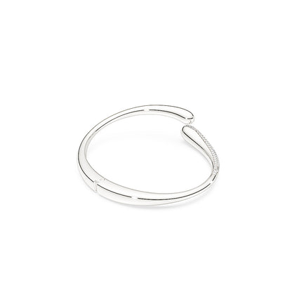 Brazalete Classica, Entrelazado, Talla redonda, Blanco, Plata de ley