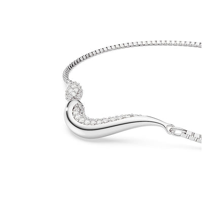 Pulsera Classica, Talla redonda, Blanca, Plata de ley