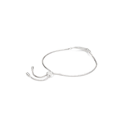 Pulsera Classica, Talla redonda, Blanca, Plata de ley