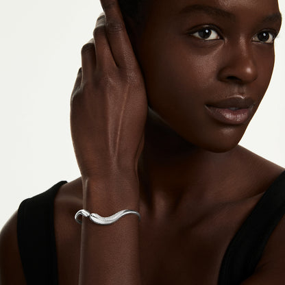 Brazalete Classica, Abierto, Talla redonda, Blanco, Plata de ley