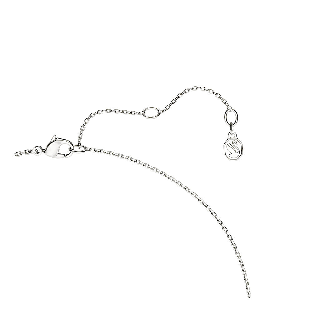 Colgante en Y Classica, Talla redonda, Blanco, Plata de ley