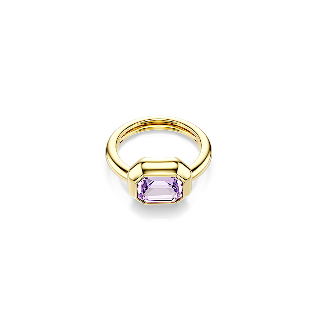 Anillo con motivo Gema, Conjunto (3), Multicolor, Baño tono oro