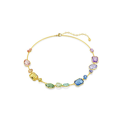 Collar Gema, Tallas mixtas, Multicolor, Baño tono oro