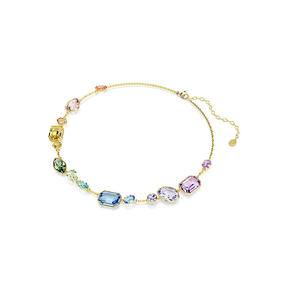 Collar Gema, Tallas mixtas, Multicolor, Baño tono oro