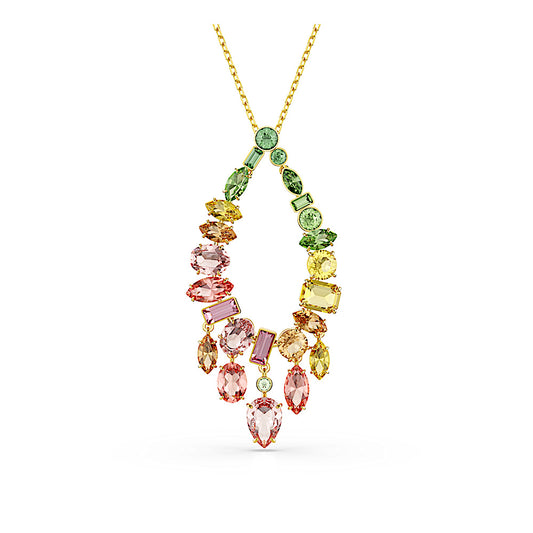 Colgante Gema, Tallas mixtas, Multicolor, Baño tono oro