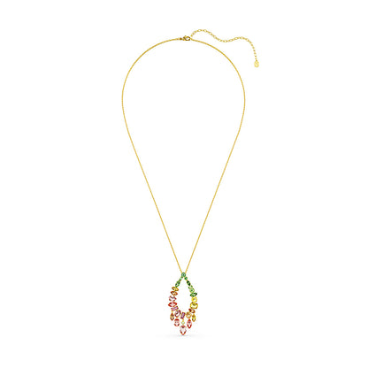 Colgante Gema, Tallas mixtas, Multicolor, Baño tono oro