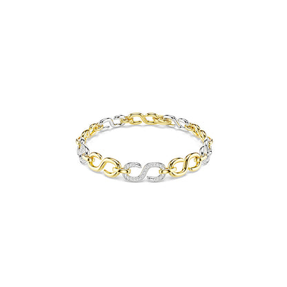 Pulsera Dextera, Talla redonda, Blanca, Combinación de acabados metálicos