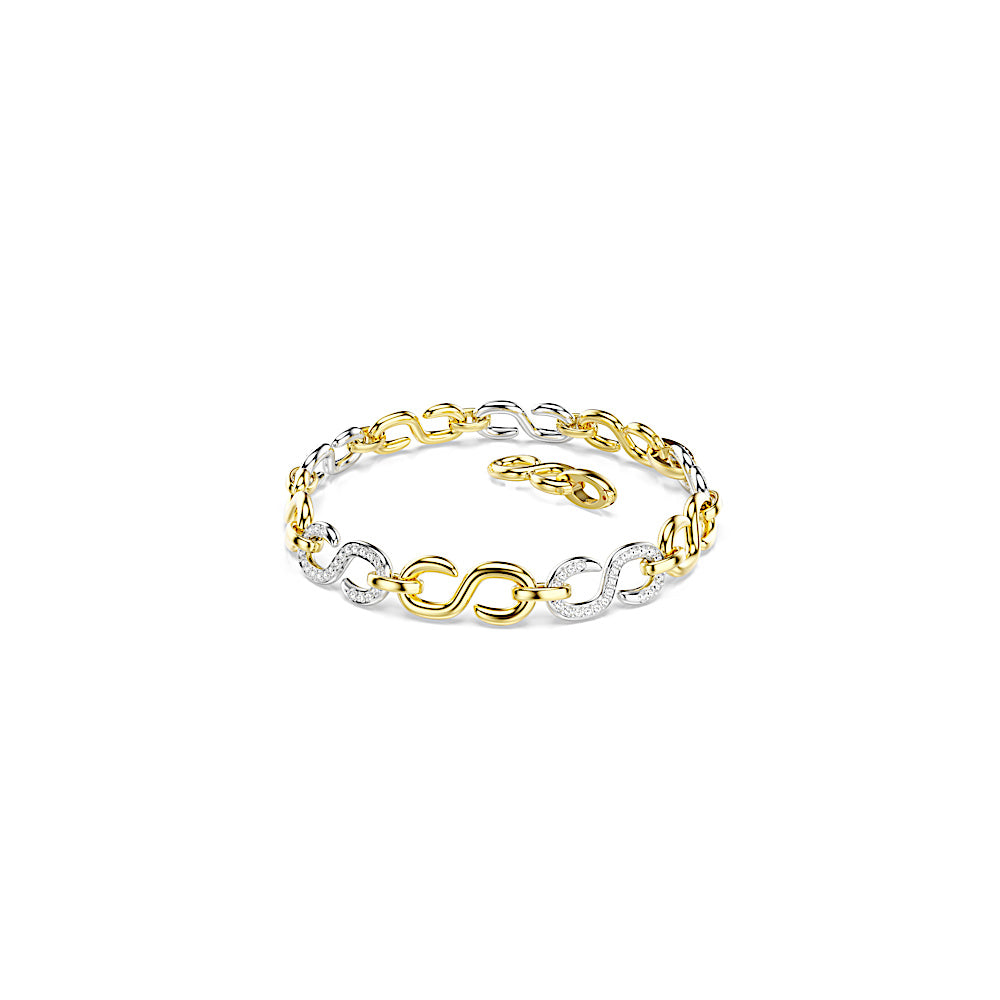 Pulsera Dextera, Talla redonda, Blanca, Combinación de acabados metálicos