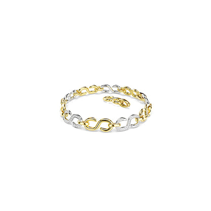Pulsera Dextera, Talla redonda, Blanca, Combinación de acabados metálicos