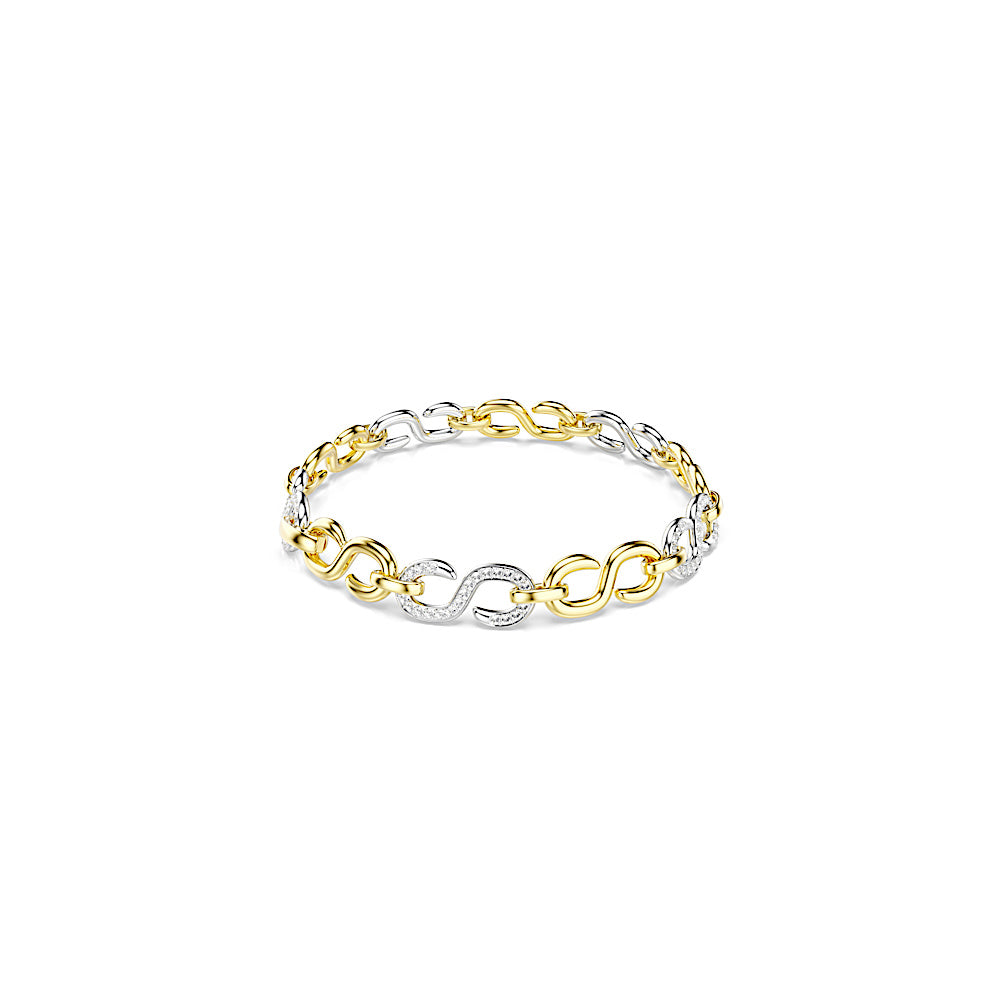 Pulsera Dextera, Talla redonda, Blanca, Combinación de acabados metálicos