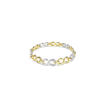 Pulsera Dextera, Talla redonda, Blanca, Combinación de acabados metálicos
