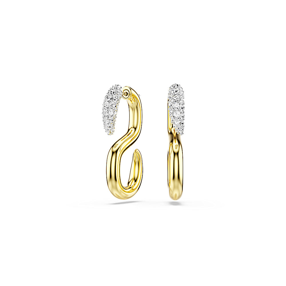 Pendientes Dextera, Talla redonda, Blancos, Combinación de acabados metálicos