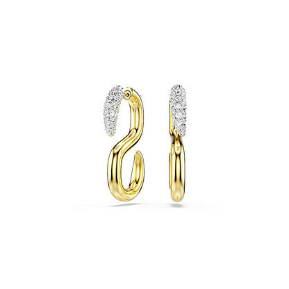 Pendientes Dextera, Talla redonda, Blancos, Combinación de acabados metálicos