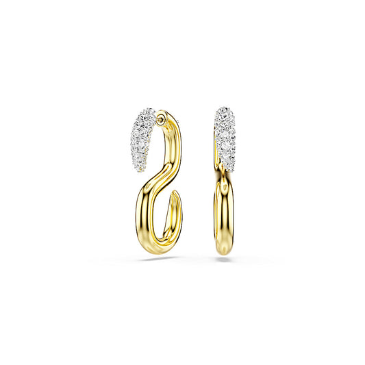 Pendientes Dextera, Talla redonda, Blancos, Combinación de acabados metálicos