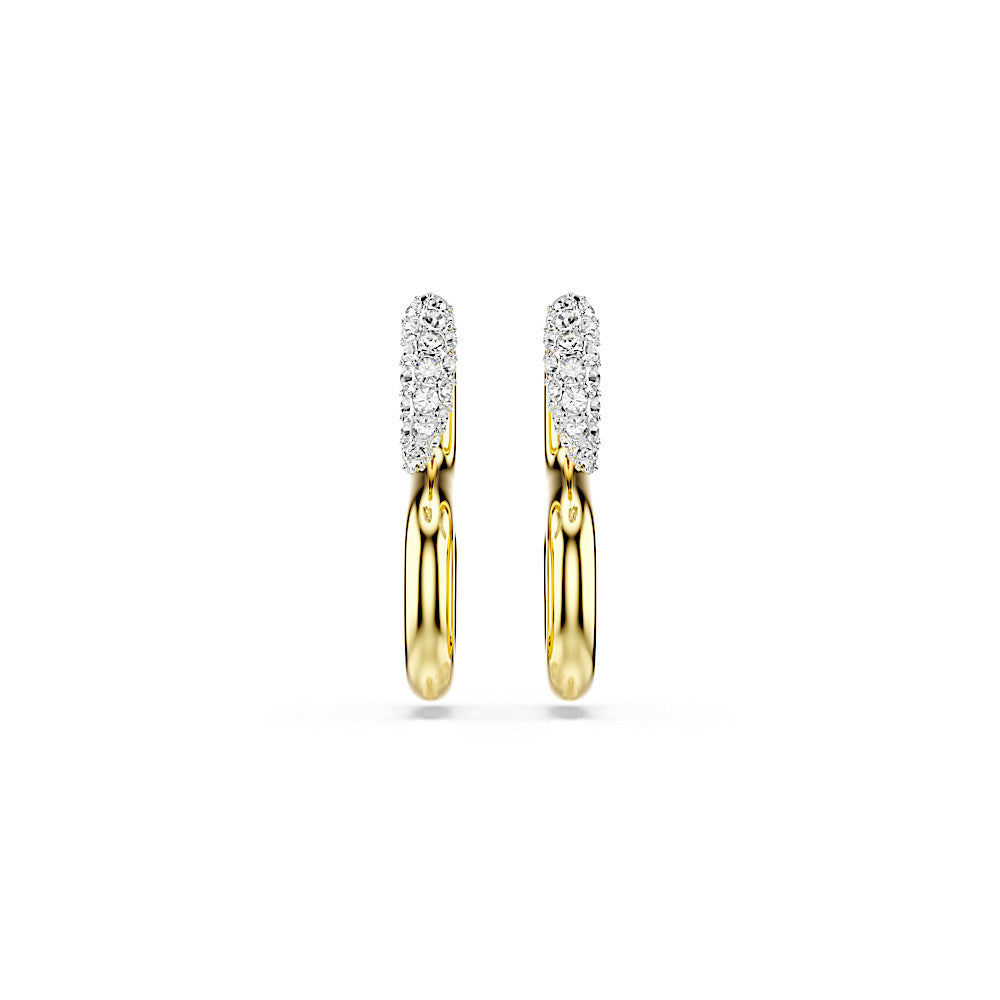 Pendientes Dextera, Talla redonda, Blancos, Combinación de acabados metálicos