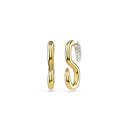Pendientes Dextera, Talla redonda, Blancos, Combinación de acabados metálicos