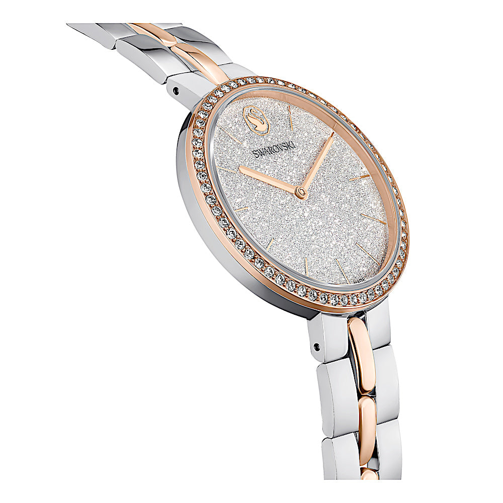Reloj Cosmopolitan, Fabricado en Suiza, Brazalete de metal, Tono plateado, Combinación de acabados metálicos