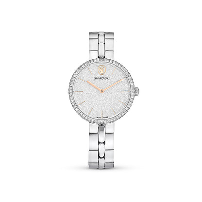 Reloj Cosmopolitan, Fabricado en Suiza, Brazalete de metal, Tono plateado, Acero inoxidable