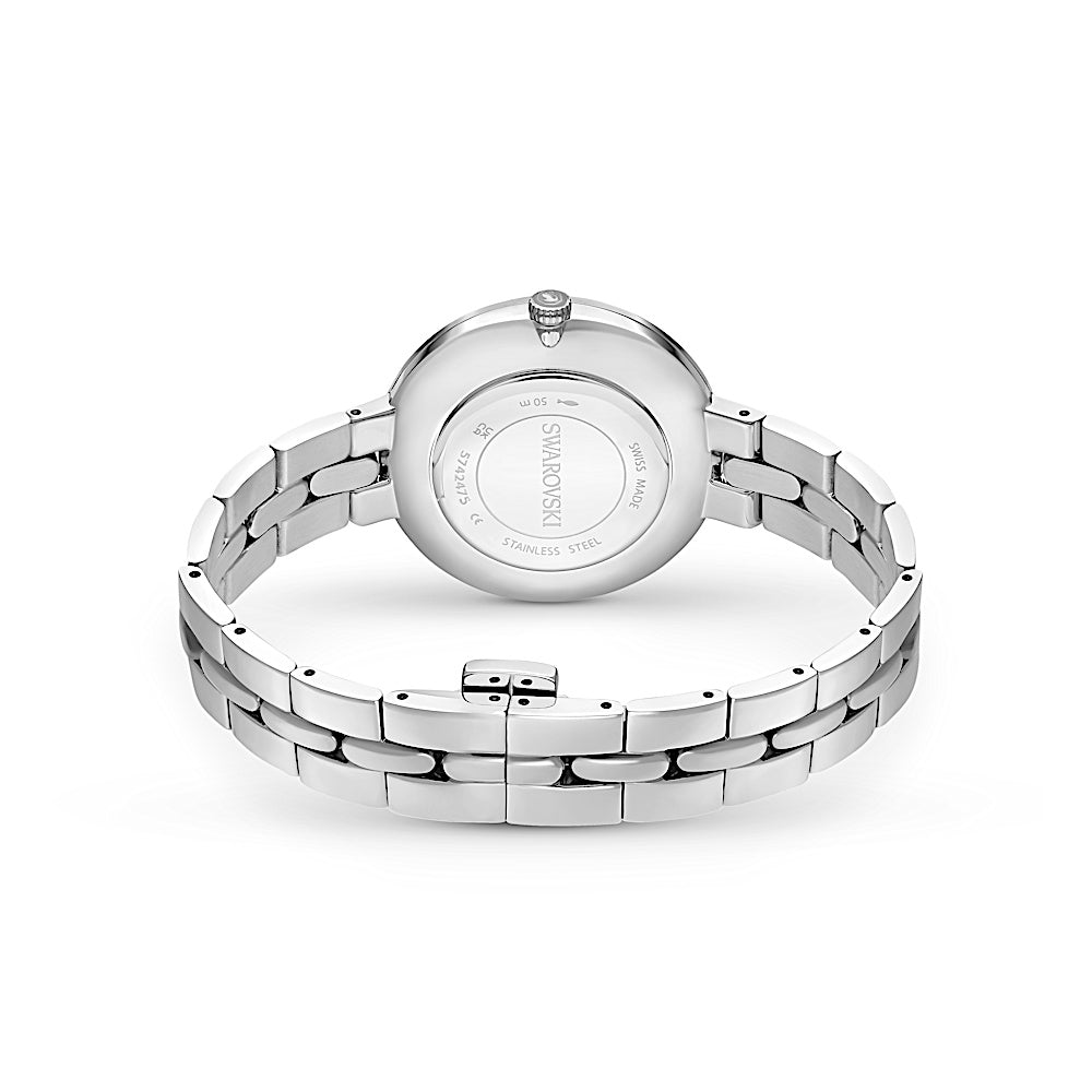 Reloj Cosmopolitan, Fabricado en Suiza, Brazalete de metal, Tono plateado, Acero inoxidable