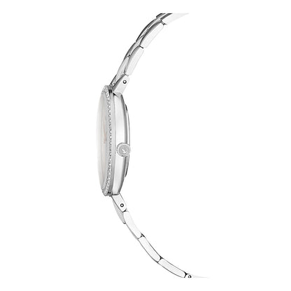 Reloj Cosmopolitan, Fabricado en Suiza, Brazalete de metal, Tono plateado, Acero inoxidable