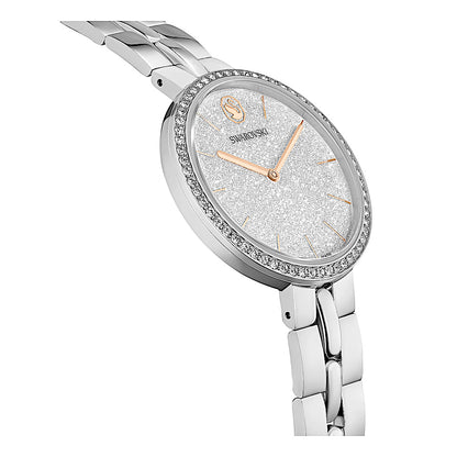 Reloj Cosmopolitan, Fabricado en Suiza, Brazalete de metal, Tono plateado, Acero inoxidable