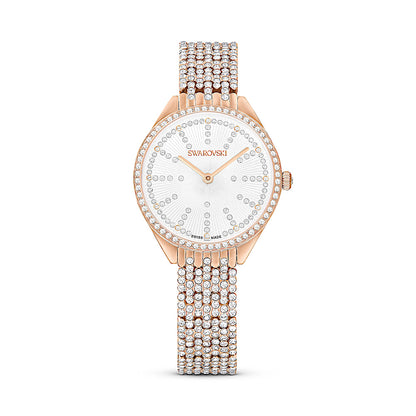 Reloj Attract, Fabricado en Suiza, Brazalete de metal, Tono oro rosa, Acabado tono oro rosa