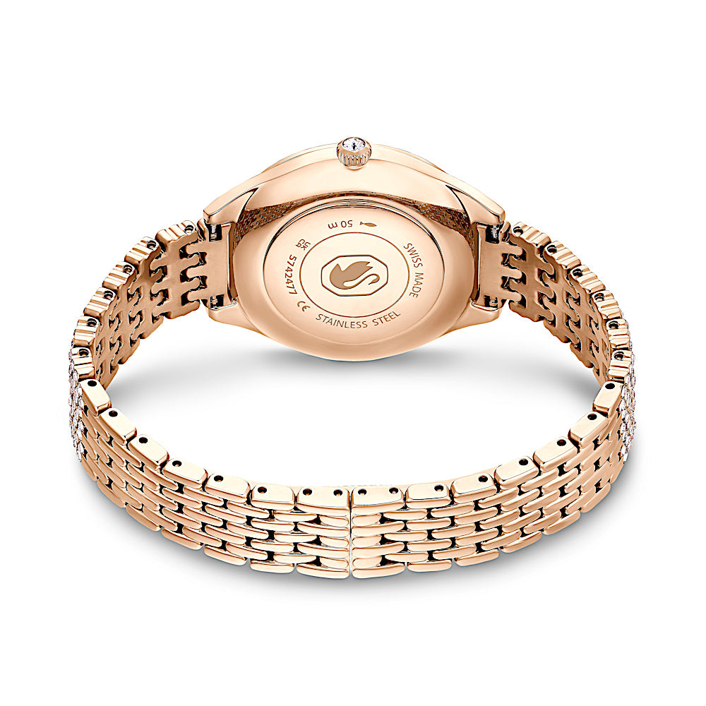 Reloj Attract, Fabricado en Suiza, Brazalete de metal, Tono oro rosa, Acabado tono oro rosa